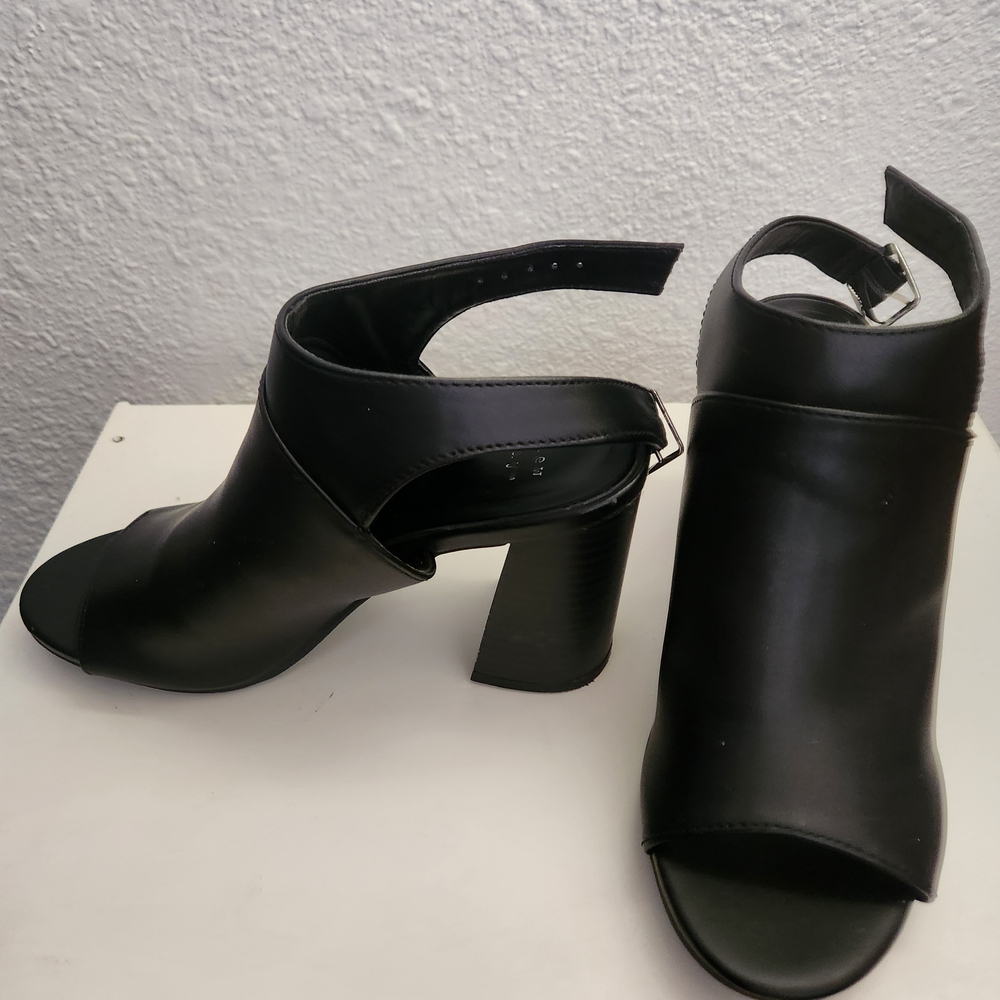 a new day Black Open-Toe Heeled Sandals